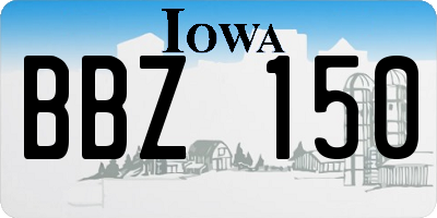 IA license plate BBZ150