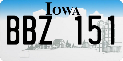 IA license plate BBZ151