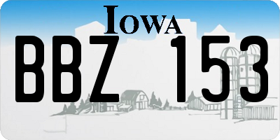 IA license plate BBZ153