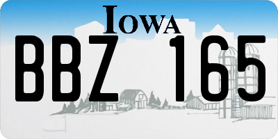 IA license plate BBZ165