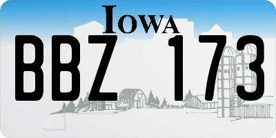 IA license plate BBZ173