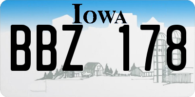 IA license plate BBZ178