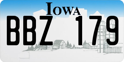 IA license plate BBZ179