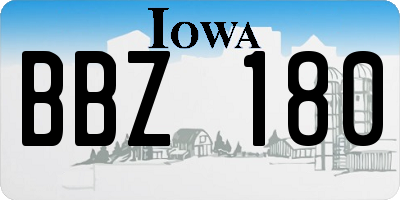 IA license plate BBZ180