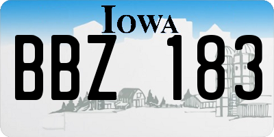 IA license plate BBZ183