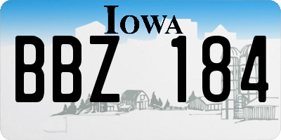 IA license plate BBZ184