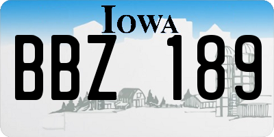IA license plate BBZ189