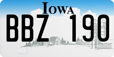 IA license plate BBZ190