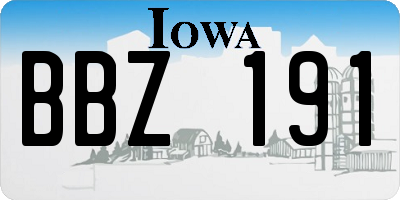 IA license plate BBZ191