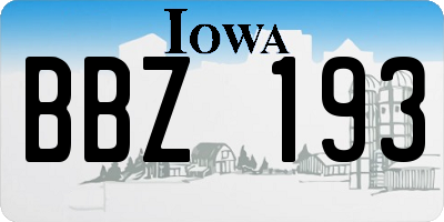 IA license plate BBZ193