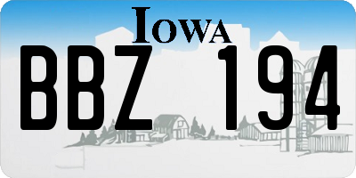 IA license plate BBZ194