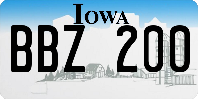 IA license plate BBZ200
