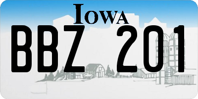 IA license plate BBZ201