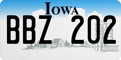 IA license plate BBZ202