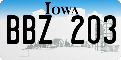 IA license plate BBZ203