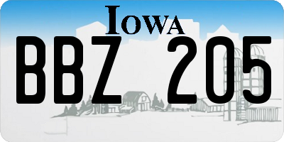 IA license plate BBZ205