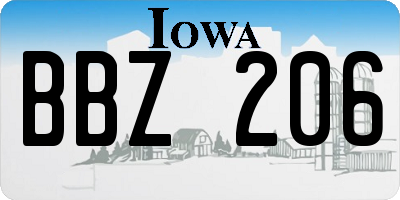 IA license plate BBZ206