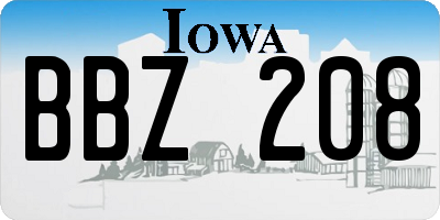 IA license plate BBZ208