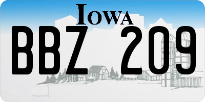 IA license plate BBZ209