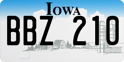 IA license plate BBZ210