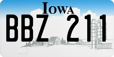 IA license plate BBZ211