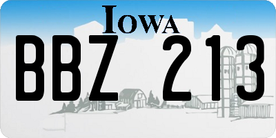 IA license plate BBZ213