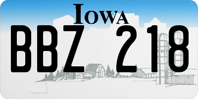 IA license plate BBZ218