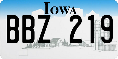 IA license plate BBZ219