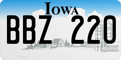 IA license plate BBZ220