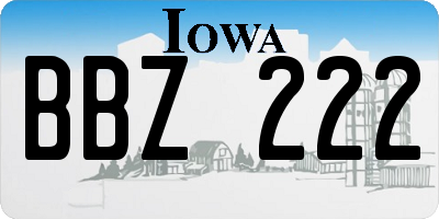 IA license plate BBZ222