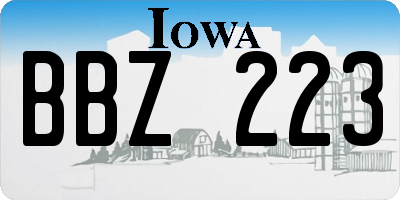 IA license plate BBZ223
