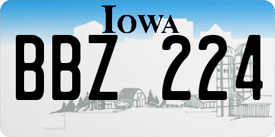 IA license plate BBZ224