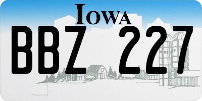 IA license plate BBZ227