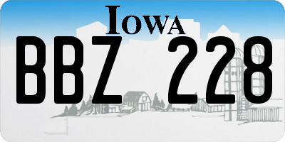 IA license plate BBZ228