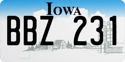 IA license plate BBZ231