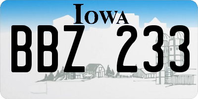 IA license plate BBZ233