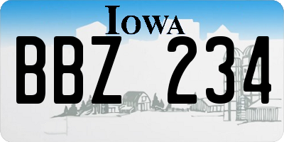 IA license plate BBZ234