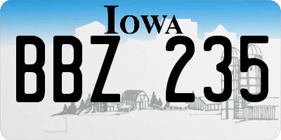 IA license plate BBZ235