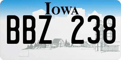 IA license plate BBZ238