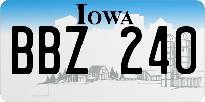 IA license plate BBZ240