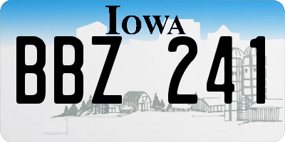 IA license plate BBZ241