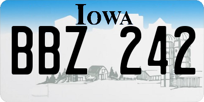 IA license plate BBZ242