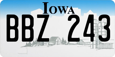 IA license plate BBZ243