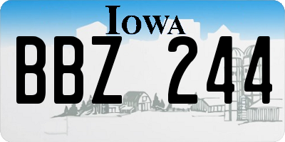 IA license plate BBZ244