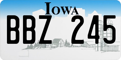 IA license plate BBZ245