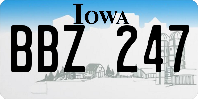 IA license plate BBZ247