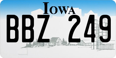 IA license plate BBZ249