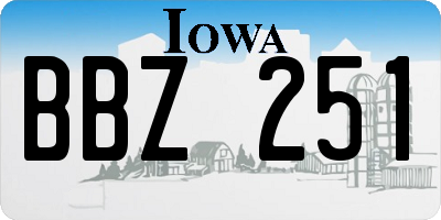 IA license plate BBZ251