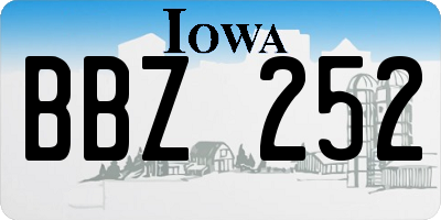IA license plate BBZ252