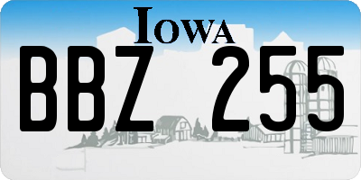 IA license plate BBZ255